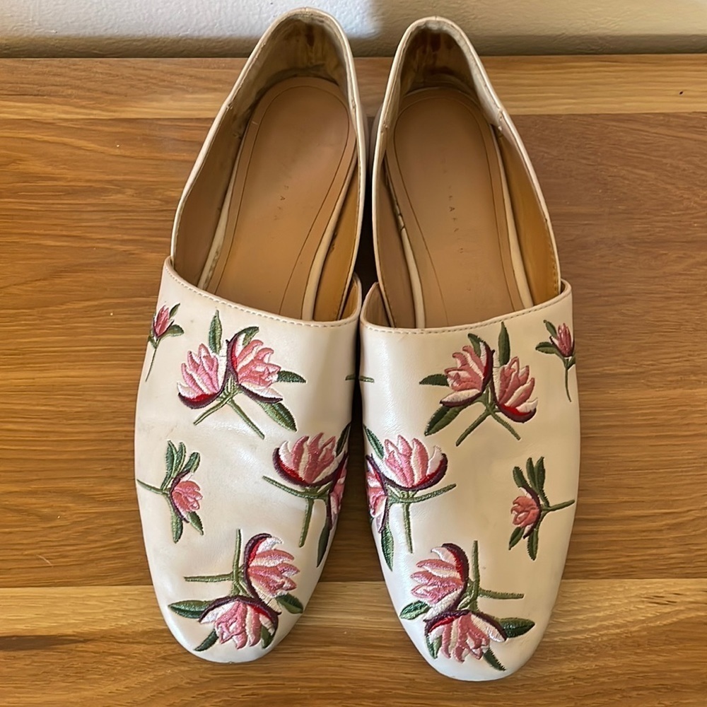 Pastel Pink Floral Flats - Zara